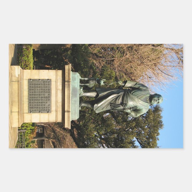 Adesivo Retangular Saigo Takamori (O Último Samurai) & Estátua De Cac (Frente)
