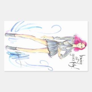 Adesivo Retangular Saindo Graciosamente