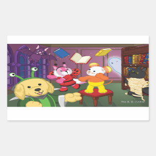 Adesivo Retangular Sala de Leitura de Halloween Webkinz