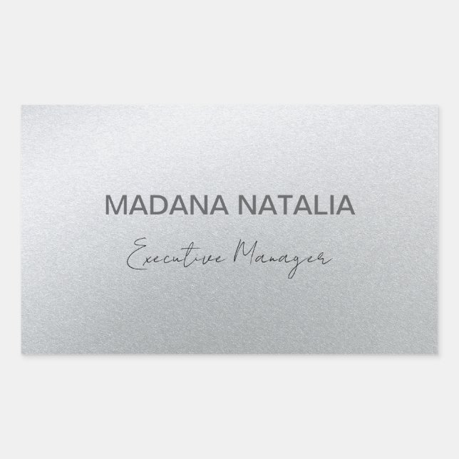 Adesivo Retangular Salão da Bela Prateada de Glamor (Frente)