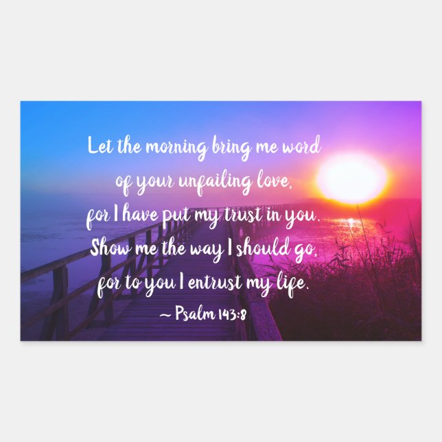 Adesivo Retangular Salm 143:8 Eu confiei em você Bíblia Verse (Frente)