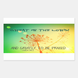 Adesivo Retangular Salm 145:3 Muito para ser Elogiado, Bíblia Verso