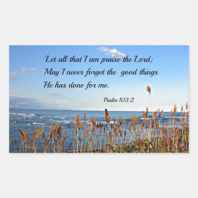 Adesivo Retangular Salmo 103:2 Deixe que eu elogie o Senhor... (Frente)