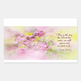 Adesivo Retangular Salmo 118:24 Este é o dia que o Senhor fez