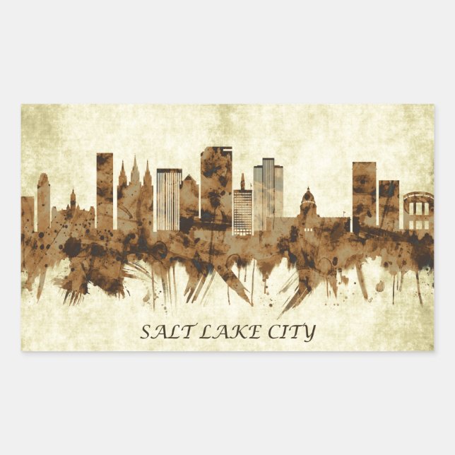 Adesivo Retangular Salt Lake City Utah (Frente)