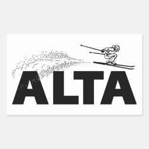 Adesivo Retangular Saltador de esqui Alta Utah