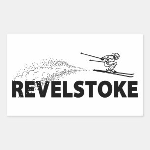 Adesivo Retangular Saltador de Esqui Revelstoke Colúmbia Britânica