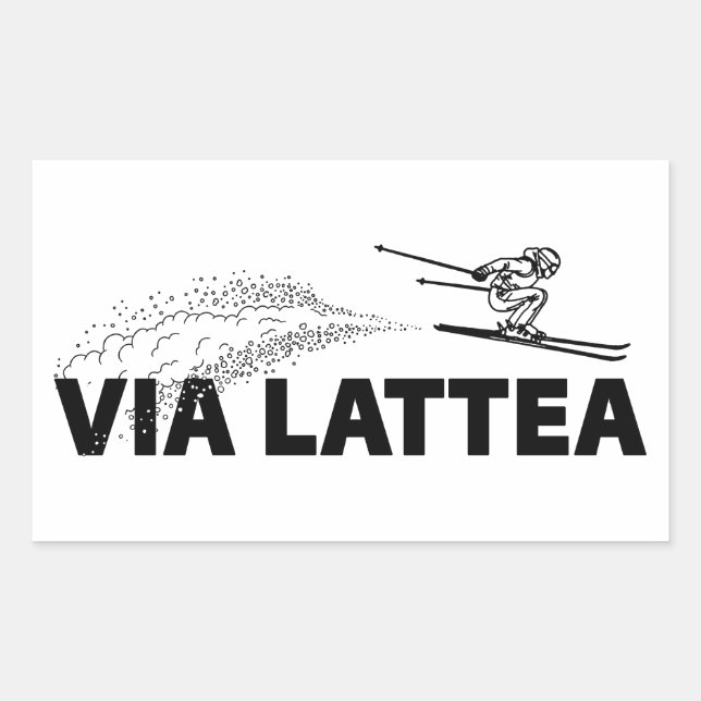 Adesivo Retangular Saltador de Esquí Via Lattea (Frente)