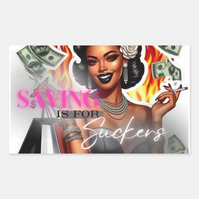 Adesivo Retangular "Salvar é para Suckers" Cartões de Débito (Frente)