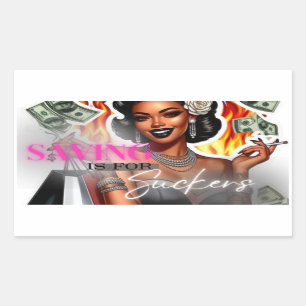 Adesivo Retangular "Salvar é para Suckers" Cartões de Débito
