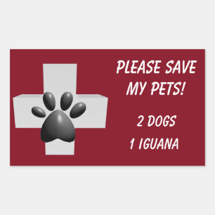 Adesivo Retangular Salvar por favor meus animais de estimação!