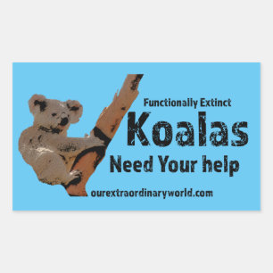 Adesivo Retangular Salve os Koalas