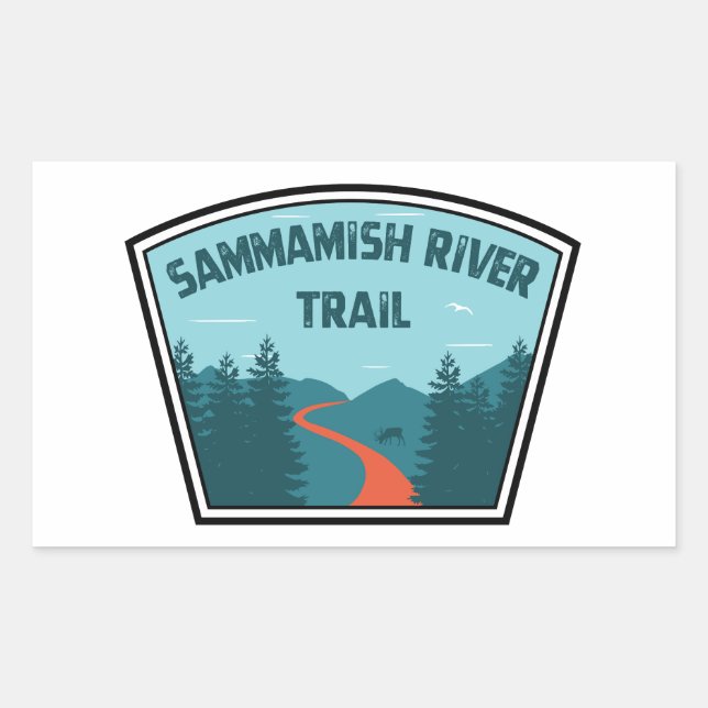 Adesivo Retangular Sammamish River Trail Washington (Frente)