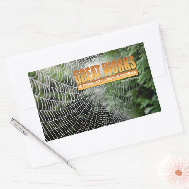 Adesivo Retangular Samuel Johnson Inspirational Cote "O Excelente fun (Envelope)