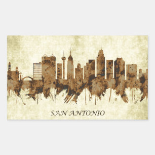 Adesivo Retangular San Antonio Texas Cityscape