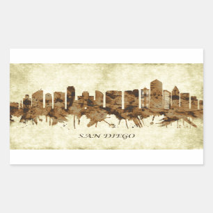 Adesivo Retangular San Diego California Cityscape