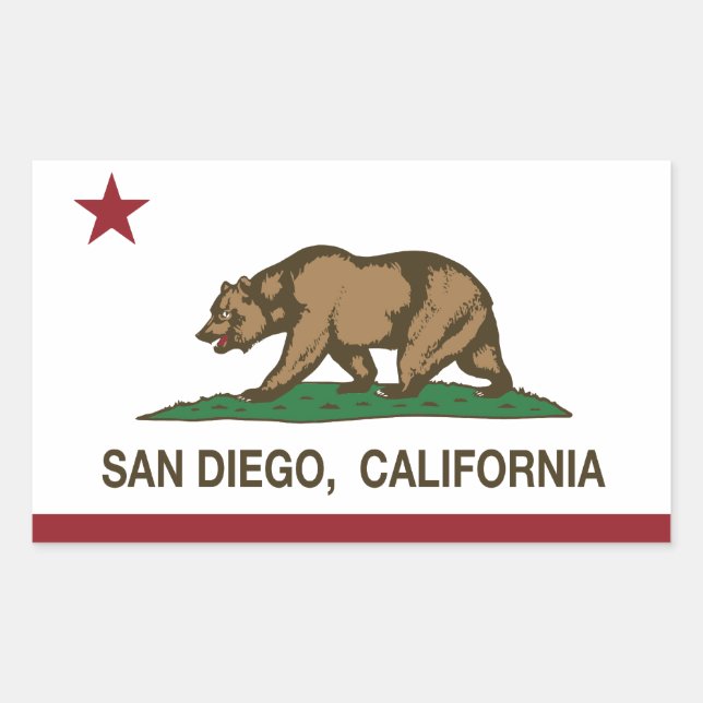 Adesivo Retangular San Diego California flag (Frente)