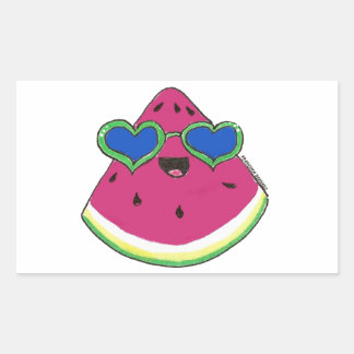 Adesivo Retangular Sandía con gafas de sol