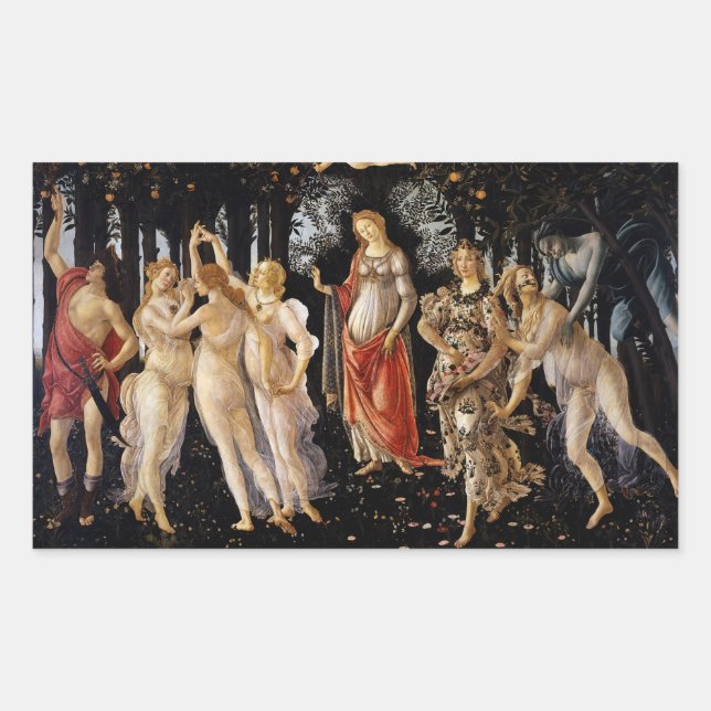 Adesivo Retangular Sandro Botticelli - La Primavera (Frente)
