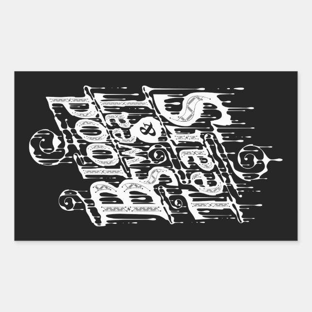 Adesivo Retangular Sangue, Suor e Lágrimas - Vinheta (Frente)