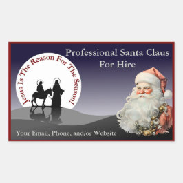 Adesivo Retangular Santa Claus Business Card Stickers