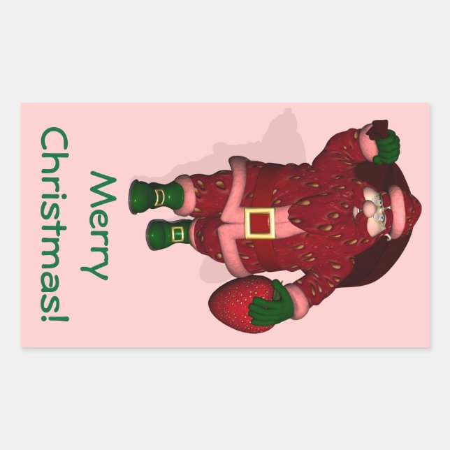 Adesivo Retangular Santa Claus Strawberry Farmer (Frente)