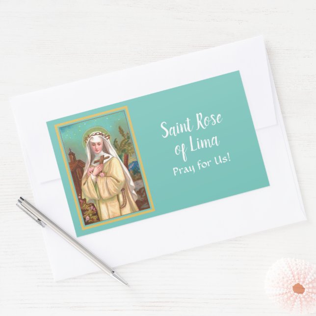 Adesivo Retangular Santa Rosa de Lima à Noite (M 024) (Envelope)