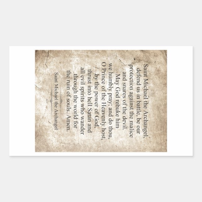 Adesivo Retangular Santo Michael, o Arcanjo (Frente)