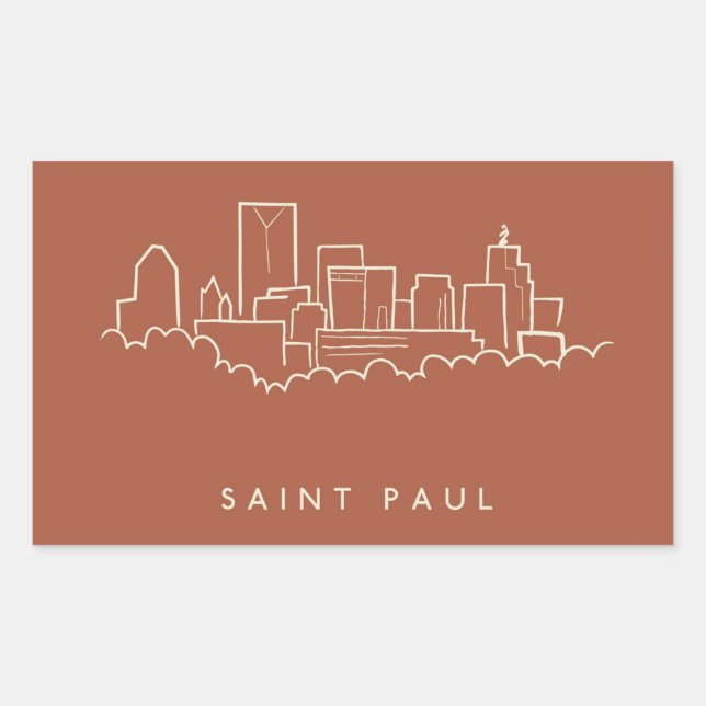 Adesivo Retangular Santo Paul, Minnesota Skyline (Frente)