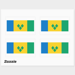 Adesivo Retangular Santo Vincent e Grenadines Flag Sticker