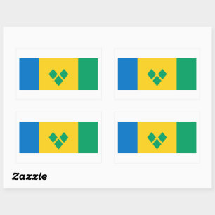 Adesivo Retangular Santo Vincent e Grenadines Flag Sticker