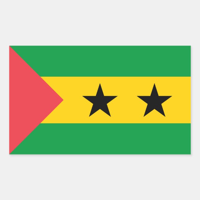 Adesivo Retangular Sao Tome and Principe Flag (Frente)