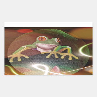 Adesivo Retangular Sapo em uma bolha