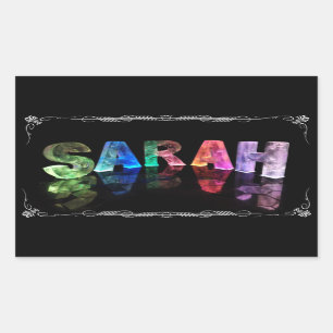 Adesivo Retangular Sarah - a Sarah conhecida em 3D ilumina-se (a