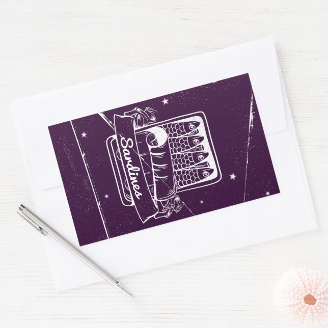 Adesivo Retangular Sardinhas em lata em estado de tensão (Envelope)