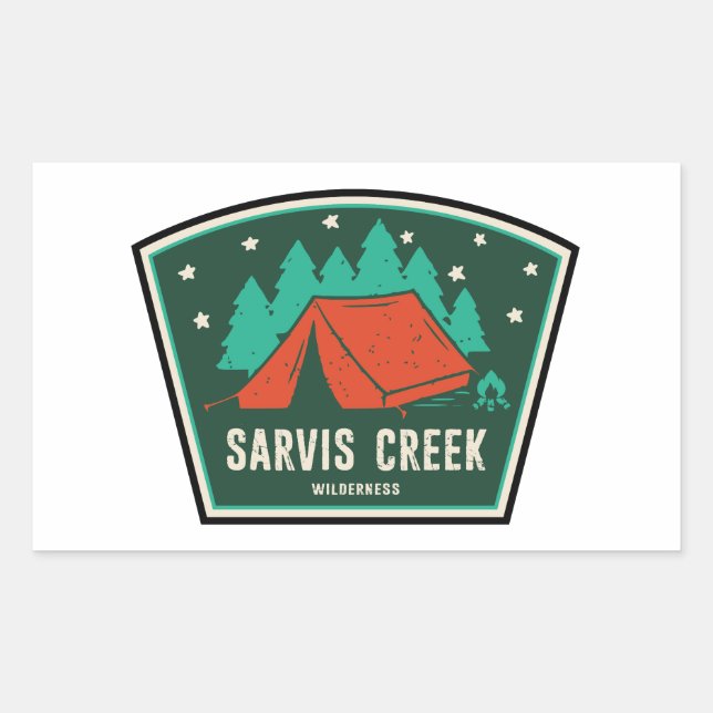 Adesivo Retangular Sarvis Creek Wilderness Colorado Camping (Frente)