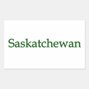 Adesivo Retangular Saskatchewan Canadá (logotipo do texto)