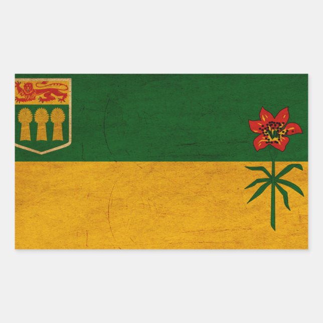 Adesivo Retangular Saskatchewan Flag (Frente)