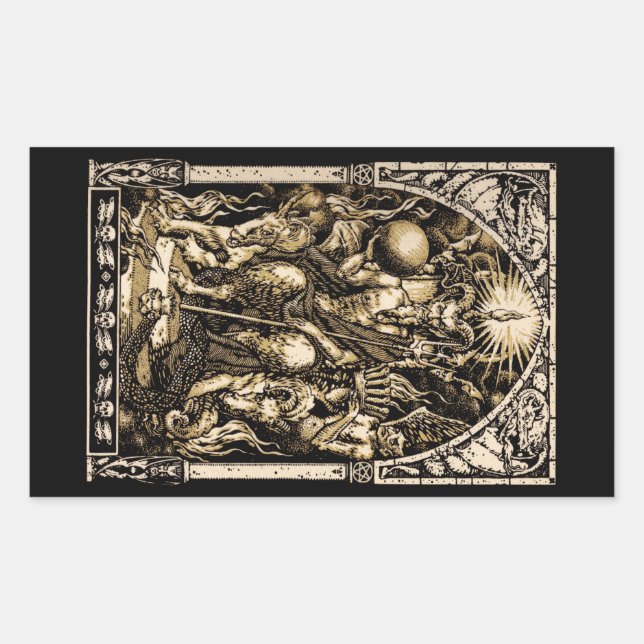 Adesivo Retangular Satã Enthroned (Frente)