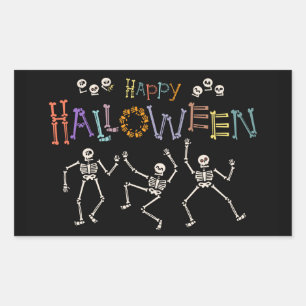 Adesivo Retangular Saudações de Halloween