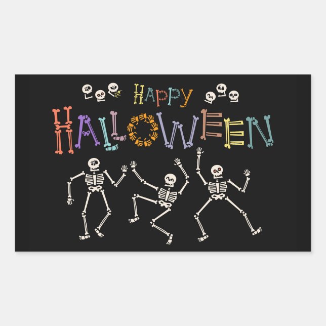 Adesivo Retangular Saudações de Halloween (Frente)