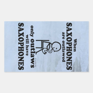 Adesivo Retangular Saxofones com Vinheta Retangular Não Legitimada