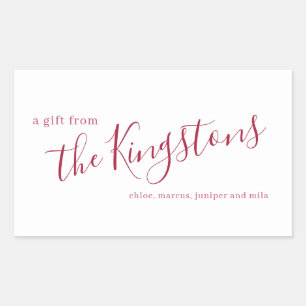 Adesivo Retangular Scarlet Family Name Script Rettangular Sticker