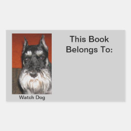 Adesivo Retangular Schnauzer Watch Dog Sticker