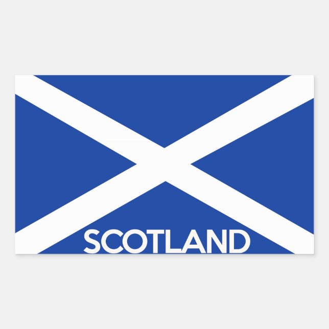 Adesivo Retangular scotland flag country text name escocês (Frente)