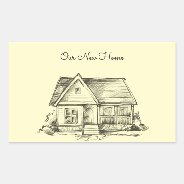 Adesivo Retangular Scrapbook de algodão esboçado (Frente)