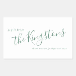 Adesivo Retangular Script de Nome da Família Juniper