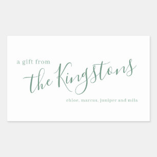 Adesivo Retangular Script de Nome da Família Juniper