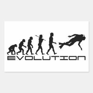 Adesivo Retangular Scuba Diver Diving Water Sport Evolution Art