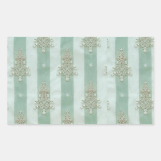 Adesivo Retangular Seafoam Stiped Velvet-Look Diamond Trees